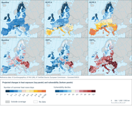 Changes in heat exposure and vulnerability in Europe