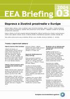 EEA Briefing 3/2004 - Doprava a ivotné prostredie v Európe